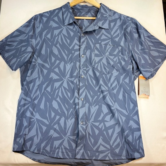 Balance Collection Other - NEW Balance Collection Shirt Mens XXL Blue Palm Performance Outdoor Hiking Golf